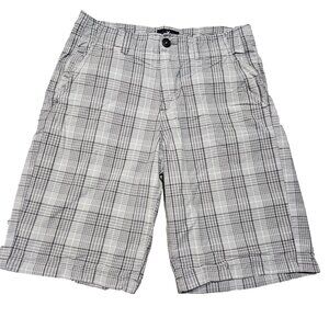 AMERICAN EAGLE OUTFITTERS Longboard Blue White Plaid Flat Front Shorts Mens 36